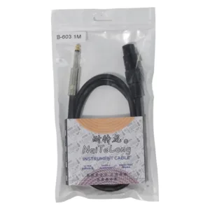 B603 1m microphone cable OEM packaging solution with custom branding and professional retail packaging for audio cable products