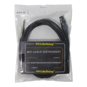 B603 microphone cable OEM packaging design for retail and wholesale distribution with customizable branding options