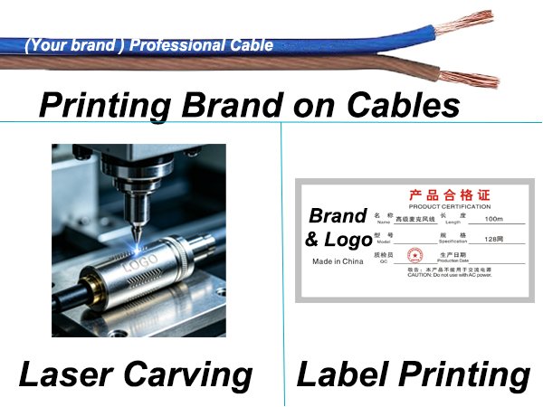 Custom logo printing and private label branding services for OEM cable manufacturing