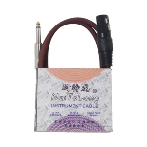 1m T603 XLR female to 1/4 inch (6.35mm) TS mono microphone cable with transparent PVC jacket