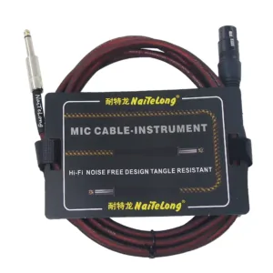 T603 XLR female to 1/4 inch (6.35mm) TS mono microphone cable with transparent PVC jacket for professional audio applications